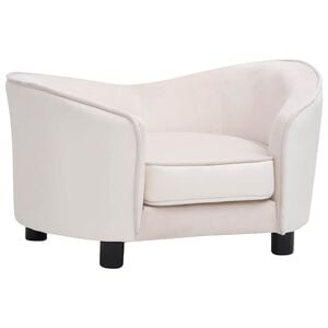vidaXL hundesofa 69x49x40 cm plys og kunstl&aelig;der cremefarvet