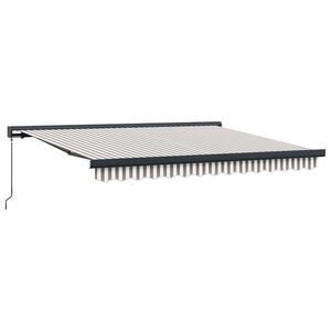 vidaXL Udtr&aelig;kkelig markise Lys Gr&aring; og Hvid 400 &times; 300 cm