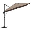 vidaXL Kantilever Roma Parasol Gråbrun og Sort 352 x 251 x 260 cm