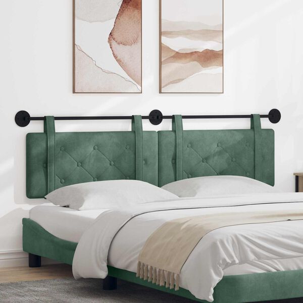 vidaXL H&aelig;ngende Hovedgavl V&aelig;gmonteret Havgr&oslash;n 170 x 55 x 5 cm Fl&oslash;jl