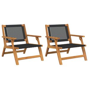 vidaXL Havem&oslash;bler 2 pcs Sort 67 x 78 x 73 cm Massivt Akacietr&aelig;