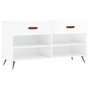 vidaXL skob&aelig;nk 102x35x55 cm konstrueret tr&aelig; hvid h&oslash;jglans