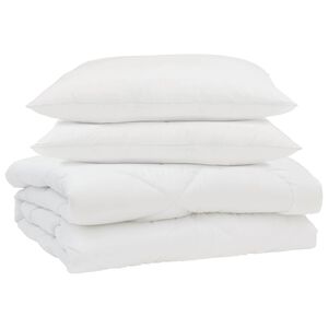 vidaXL Sommer dyne med pude 3 pcs Hvid Mikrofiber