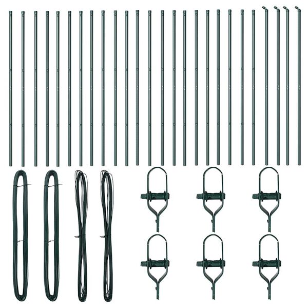 vidaXL Hegnspæl Andet 26 pcs Grøn 3,2 x 3,2 x 150 cm Stål