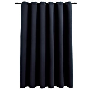 vidaXL m&oslash;rkl&aelig;gningsgardin med metalringe 290 x 245 cm sort