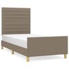 vidaXL Sengeramme uden madras Taupe 100x200 cm Stof