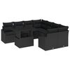 vidaXL Havesofa S&aelig;t 9 stk. Sort polyrattan