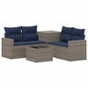 vidaXL Sofa S&aelig;t 6 stk. Gr&aring; og Marinebl&aring; Poly Rattan og St&aring;l