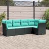 vidaXL sofas&aelig;t til haven 5 dele med hynder polyrattan sort