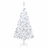 vidaXL kunstigt juletr&aelig; med lys og kugles&aelig;t 210 cm PVC hvid