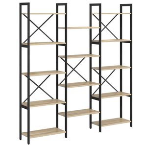 vidaXL Bogreol 156 x 25 x 167 cm Konstrueret tr&aelig; Sonoma eg