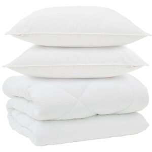 vidaXL Vinter dyne med pude 3 pcs Hvid Microfiber