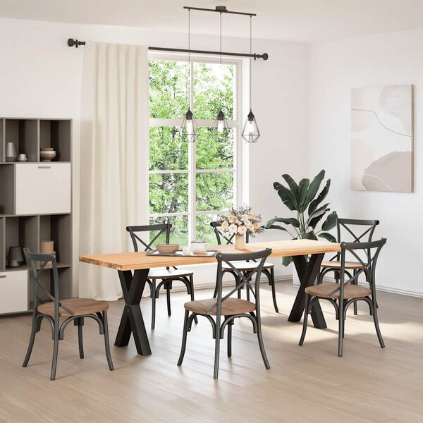 vidaXL spisebordsben X-formet 2 stk. sort 60 x (72-73) cm stål