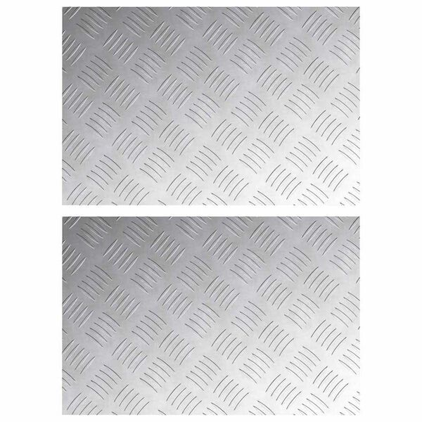 vidaXL Trappe Tread Rektangul&aelig;r 2 pcs S&oslash;lv 60 x 40 cm Aluminium