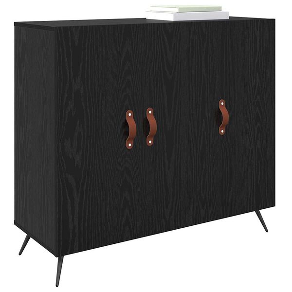 vidaXL Sideboard Sort eg 89,5 x 34 x 80 cm Konstrueret tr&aelig;