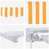 vidaXL Manuel markise-ramme med LED-lys Gul og Hvid 3,5 x 2 m