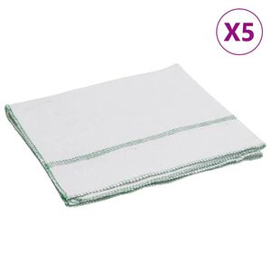 vidaXL reng&oslash;ringsklude 5 stk. 50x60 cm hvid med gr&oslash;nne striber