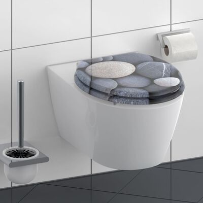 SCHÜTTE toiletsæde med soft close-funktion GREY STONE