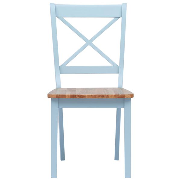 vidaXL spisebordsstole 6 stk. massivt gummitræ grå og lyst træ