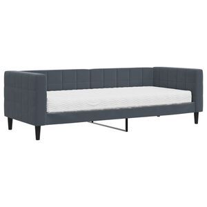 vidaXL daybed med madras 80x200 cm velour m&oslash;rkegr&aring;