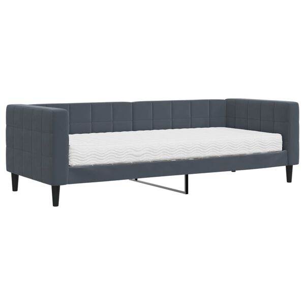 vidaXL daybed med madras 80x200 cm velour mørkegrå