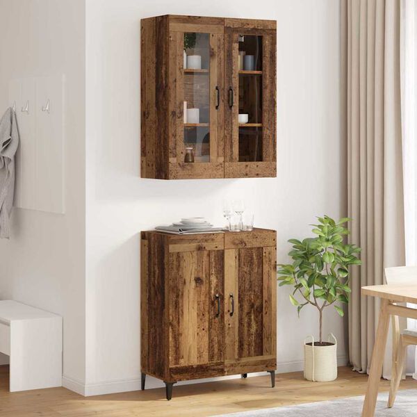 vidaXL Highboard Gammelt tr&aelig; 69,5 x 34 x 180 cm Konstrueret tr&aelig;