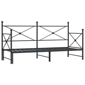 vidaXL daybed med udtr&aelig;k uden madras 75x190 cm st&aring;l sort