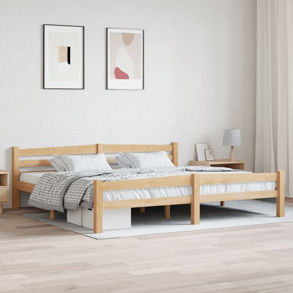 vidaXL sengeramme uden madras massivt fyrretræ 200x200 cm