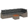 vidaXL Havesofa S&aelig;t med pude 7 pcs Gr&aring; polyrattan