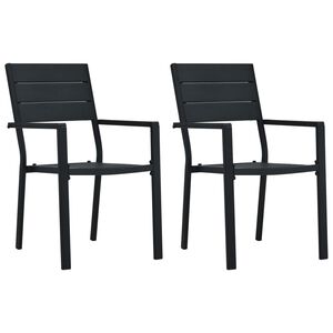 vidaXL havestole 2 stk. HDPE tr&aelig;look sort