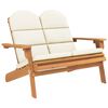 vidaXL Adirondack-haveb&aelig;nk med hynder 126 cm massivt akacietr&aelig;