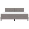 vidaXL Box spring seng med madras Gr&aring;brun 180 x 200 cm Stof