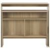 vidaXL barbord med 2 bordplader 130x40x120 cm egetræsfarvet