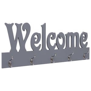 vidaXL v&aelig;goph&aelig;ngt knager&aelig;kke WELCOME 74 x 29,5 cm gr&aring;