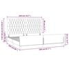 vidaXL sengeramme med sengegavl 200x200 cm stof cremefarvet