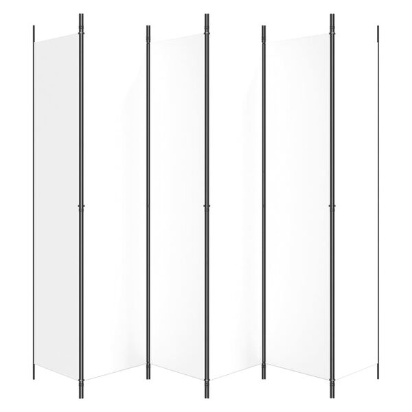 vidaXL 6-panels rumdeler 300x220 cm stof hvid