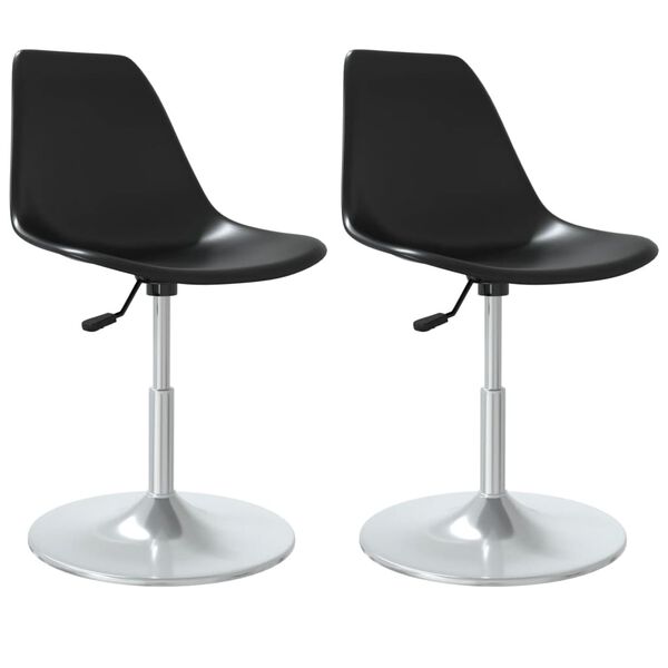 vidaXL drejelige spisebordsstole 2 stk. PP sort