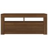 vidaXL tv-bord med LED-lys 90x35x40 cm brun egetr&aelig;sfarve