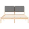 vidaXL Sengestel med Polstret Hovedgavl Lysegr&aring; 140 x 190 cm