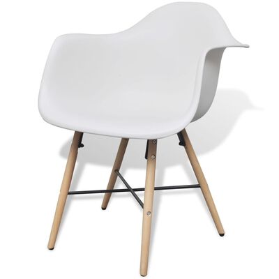 vidaXL spisebordsstole 4 stk. plastik og bøgetræ hvid