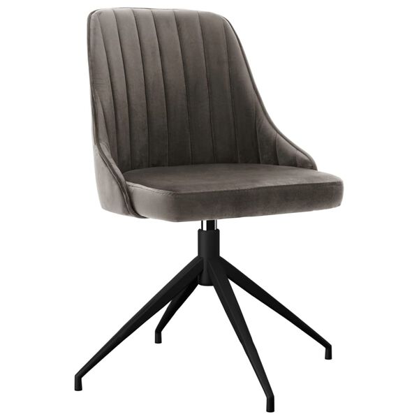 vidaXL spisebordsstole 4 stk. velour m&oslash;rkegr&aring;