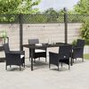 vidaXL Have Spisebordss&aelig;t med pude 5 pcs Sort polyrattan