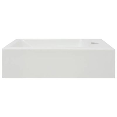 vidaXL rektangulær håndvask med hul til vandhane keramik 46x25,5x12 cm hvid