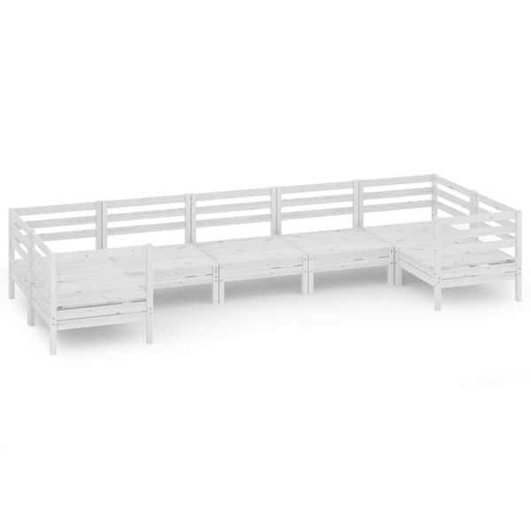 vidaXL lounges&aelig;t til haven 7 dele massivt fyrretr&aelig; hvid