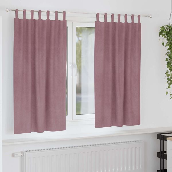 vidaXL M&oslash;rkl&aelig;gningsgardiner 2 pcs M&oslash;rk pink 140 x 175 cm Fl&oslash;jl