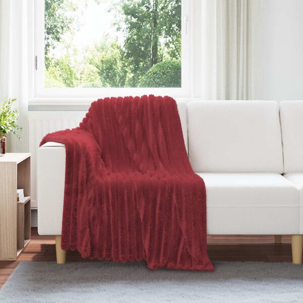 vidaXL Kastet&aelig;pper 6 pcs Bordeaux R&oslash;d 150 x 130 cm Fleece
