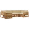 vidaXL Udend&oslash;rs sofagruppe med pude 6 pcs Naturlig og Beige