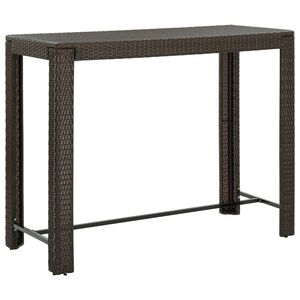 vidaXL barbord til haven 140,5x60,5x110,5 cm polyrattan brun