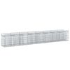 vidaXL Gabion h&oslash;jbed 2 stk. 400 x 50 x 60 cm Galvaniseret st&aring;l S&oslash;lv