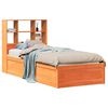 vidaXL sengeramme uden madras 100x200 cm massivt fyrretr&aelig; gyldenbrun